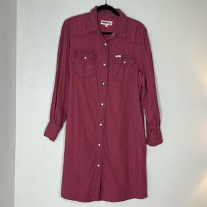 Dress Woman Wrangler X Barbie Western Shirt Dress In Dreamy Pink 112346214